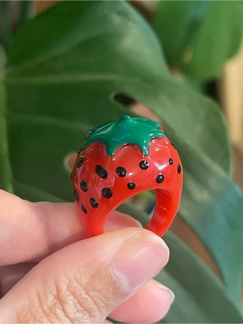 Chunky Strawberry Shaped Ring